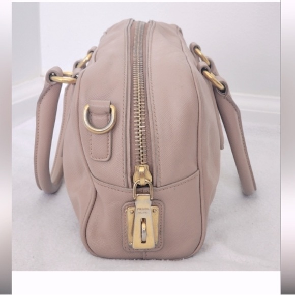 EUC* Authentic Prada Saffiano Bauletto Satchel with Matching Wallet - Picture 6 of 12